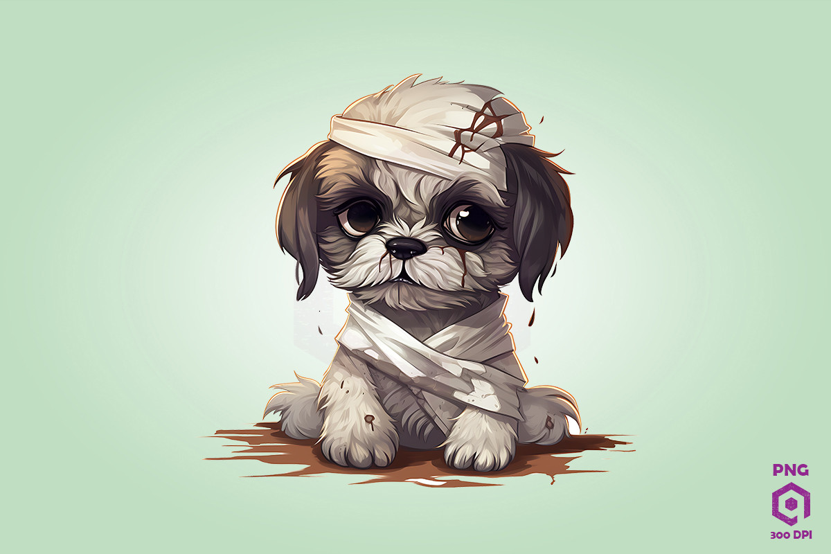 Halloween Shih Tzu Mummy Dog Graphic by Quoteer · Creative Fabrica