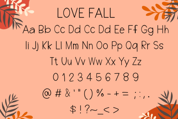 Love Fall Font PNG with transparent background - Preview 2
