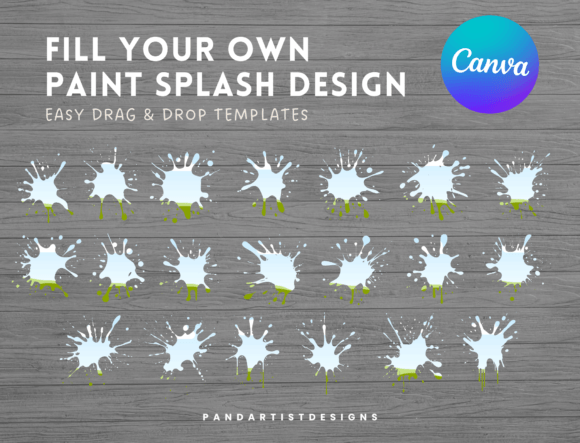 Paint Splash Canva Frame Bundle