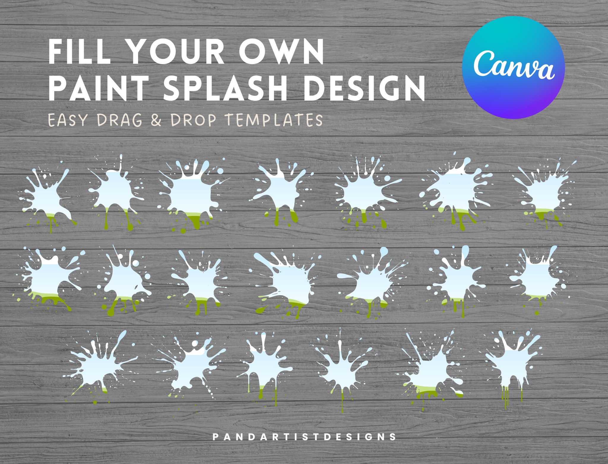 Paint Splash Canva Frame Bundle