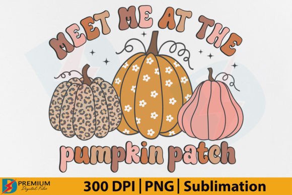 Preview of Retro Fall PNG Sublimation, Cute Pumpkin T-shirt, sticker, and sublimation design