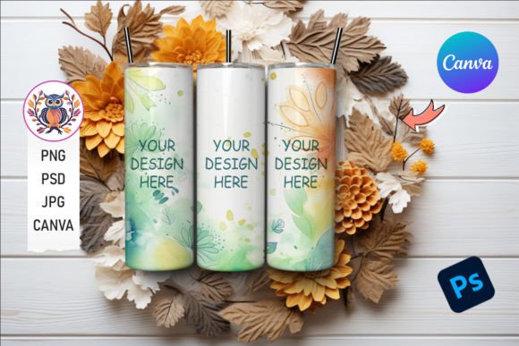 Skinny Tumbler Mockup | Canva Compatible