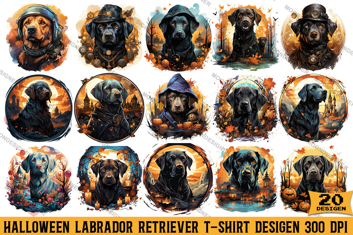 Halloween Labrador Retriever Dog T-shirt Graphic by moondesigner ...