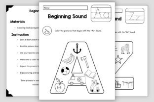 Alphabet Beginning Sounds Color Sheets Graphic by TheStudyKits ...