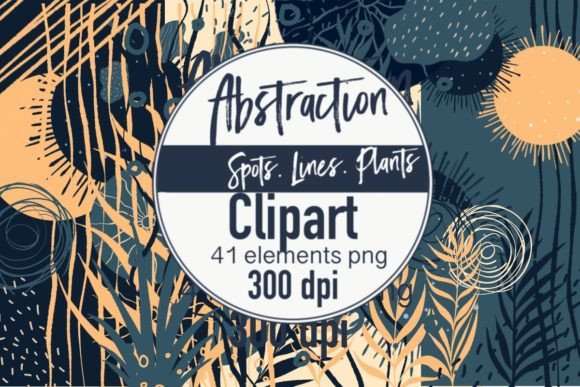 Clipart, Abstraction Spots, Lines, Plant Graphic Crafts By Milla luna. art