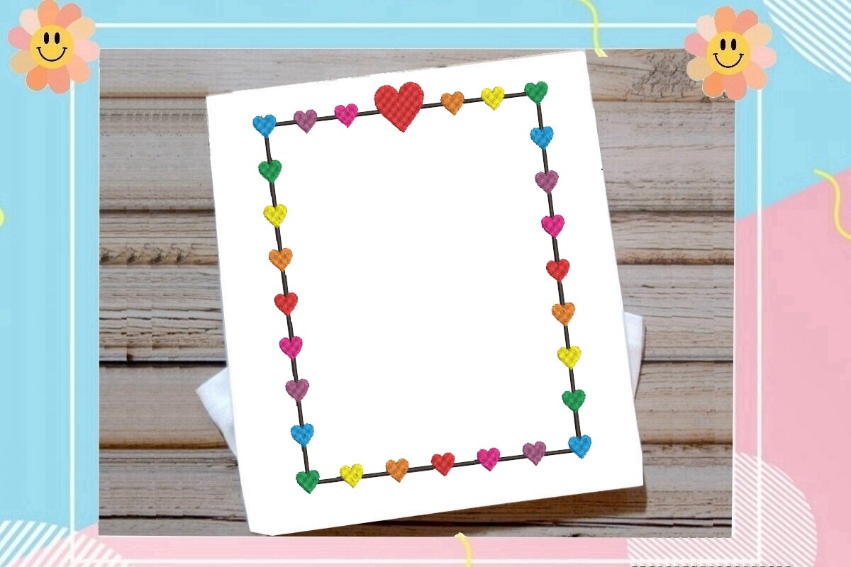Colorful Heart Rectangle Border