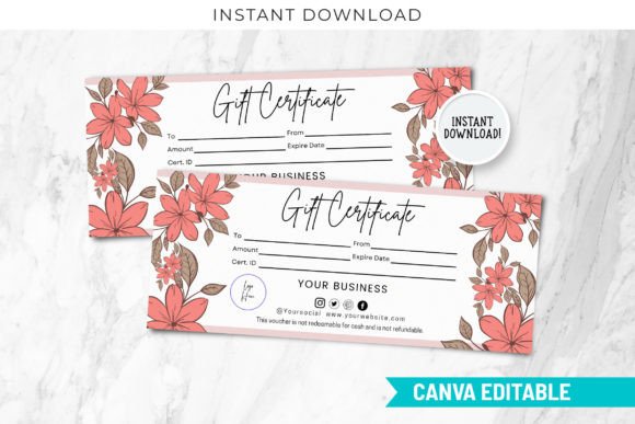 Floral Gift Certificate Template