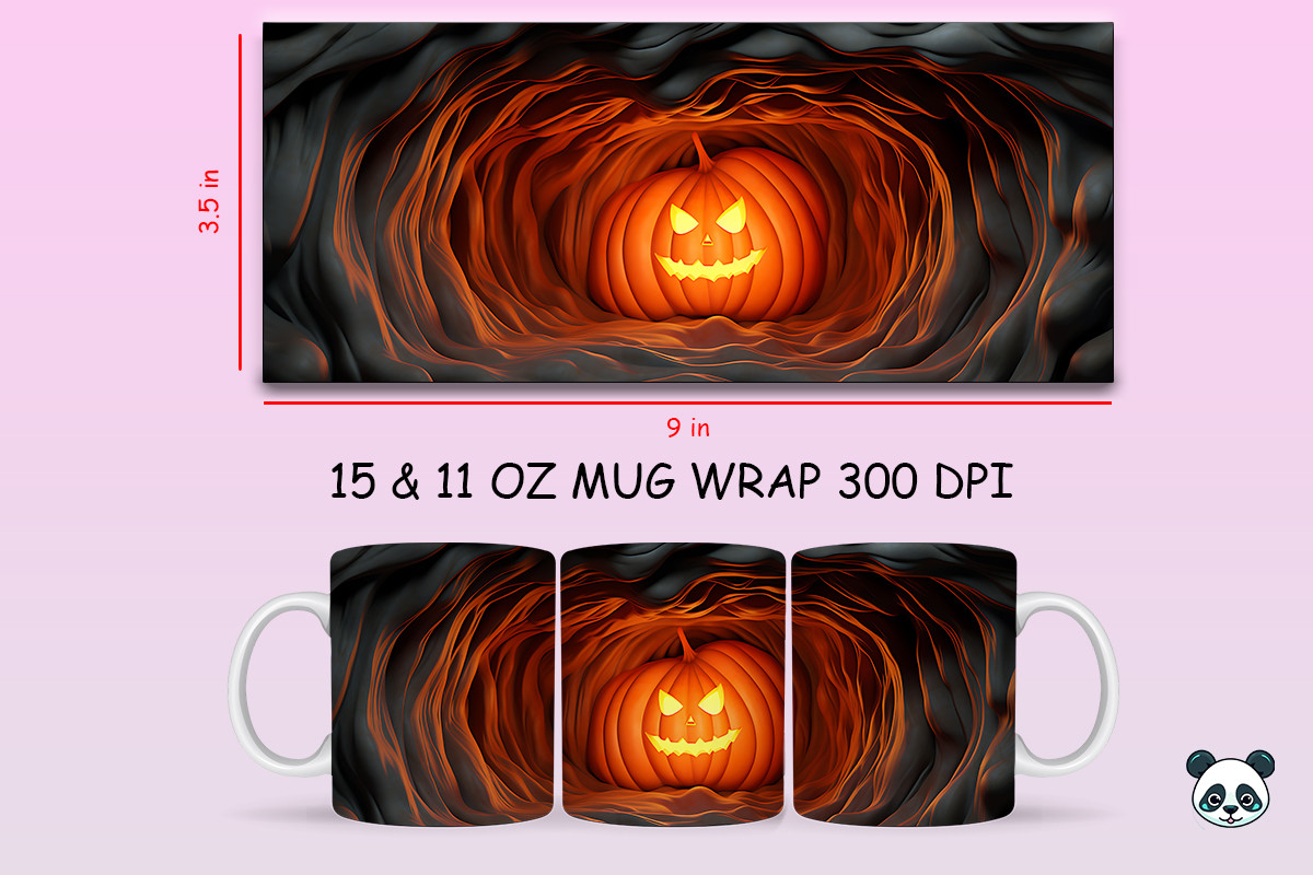 Halloween Pumpkin 3D Mug Wrap PNG Graphic by Pandastic · Creative Fabrica