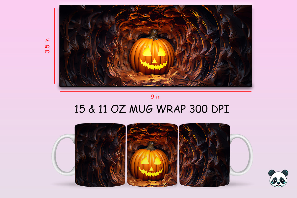 Halloween Pumpkin 3D Mug Wrap PNG Graphic by Pandastic · Creative Fabrica