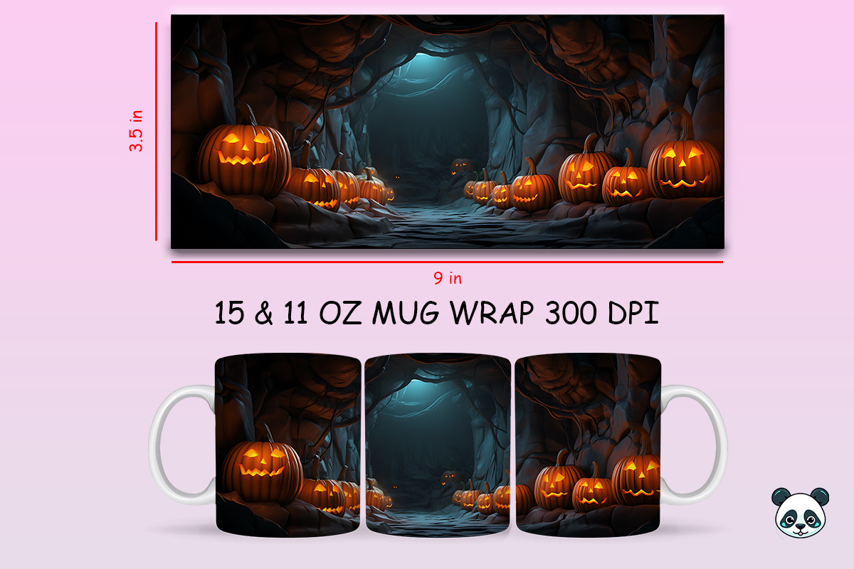 Halloween Pumpkin 3D Mug Wrap PNG Graphic by Pandastic · Creative Fabrica