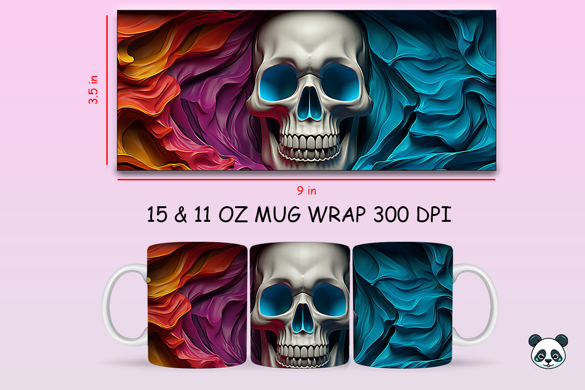 Halloween Skull 3D Mug Wrap PNG Graphic by Pandastic · Creative Fabrica