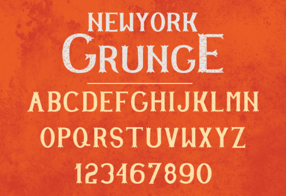 Newyork Grunge Font PNG with transparent background - Preview 1