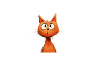 Orange Cat Stares Clipart Graphic by Digital Xpress · Creative Fabrica