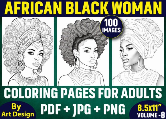 100 African Black Woman Coloring Pages Graphic by ArT DeSiGn · Creative ...