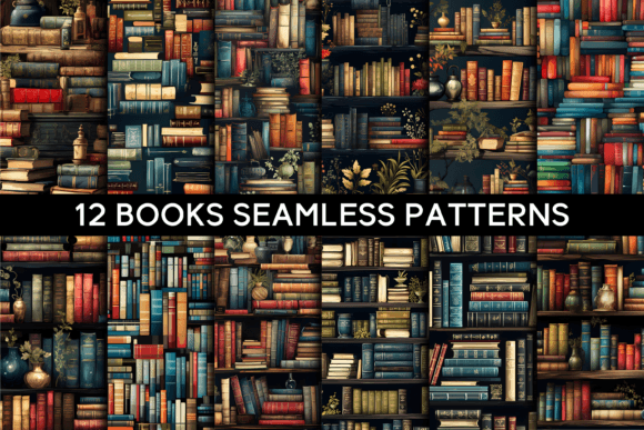 12 Books Seamless Patterns