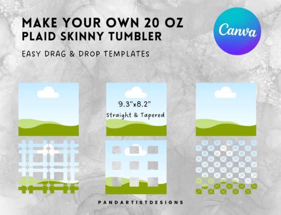3 Plaid 20oz Skinny Tumbler Canva Frame