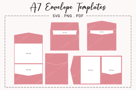 A7 Envelope Template Bundle SVG Cut File