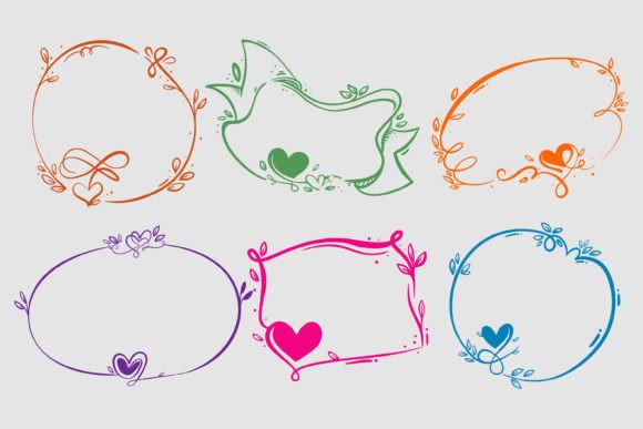 Beautiful Frame Love and Heart Graphic by onoborgol · Creative Fabrica
