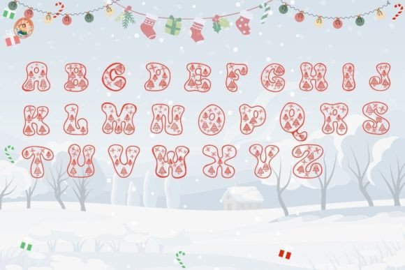 Christmas Tree Font - Preview 1