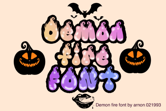 Demon Fire Duo Font PNG with transparent background - Preview 1