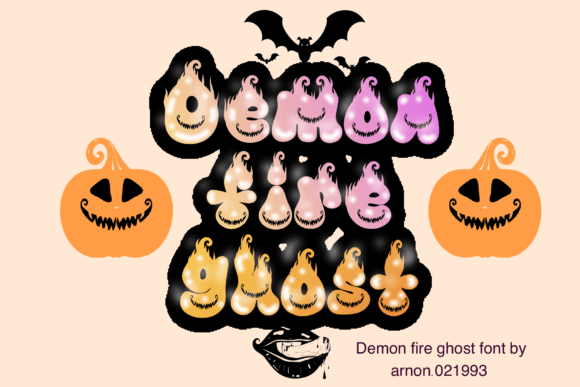 Demon Fire Duo Font PNG with transparent background - Preview 2