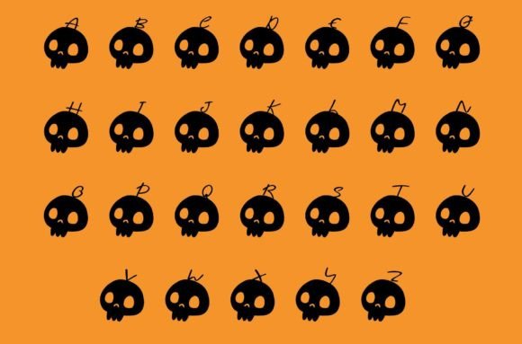 Halloween Skull Font PNG with transparent background - Preview 5