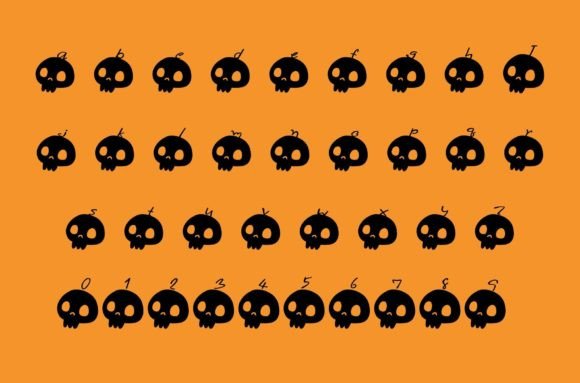 Halloween Skull Font PNG with transparent background - Preview 6