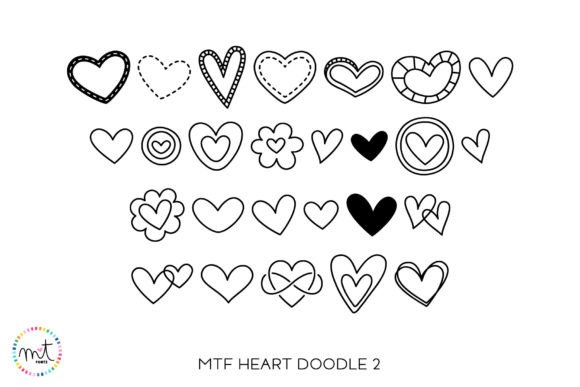 Preview of Heart Doodle 2 dingbat font
