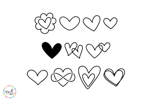 Heart Doodle 2 Font PNG with transparent background - Preview 2