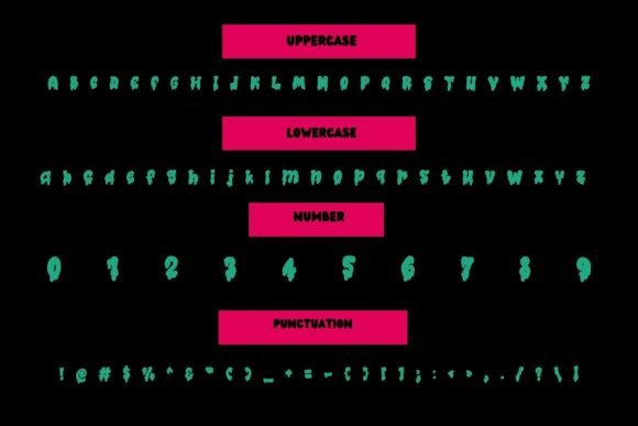 Retro Zombie Font PNG with transparent background - Preview 5