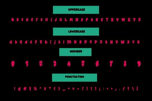 Retro Zombie Font PNG with transparent background - Preview 6
