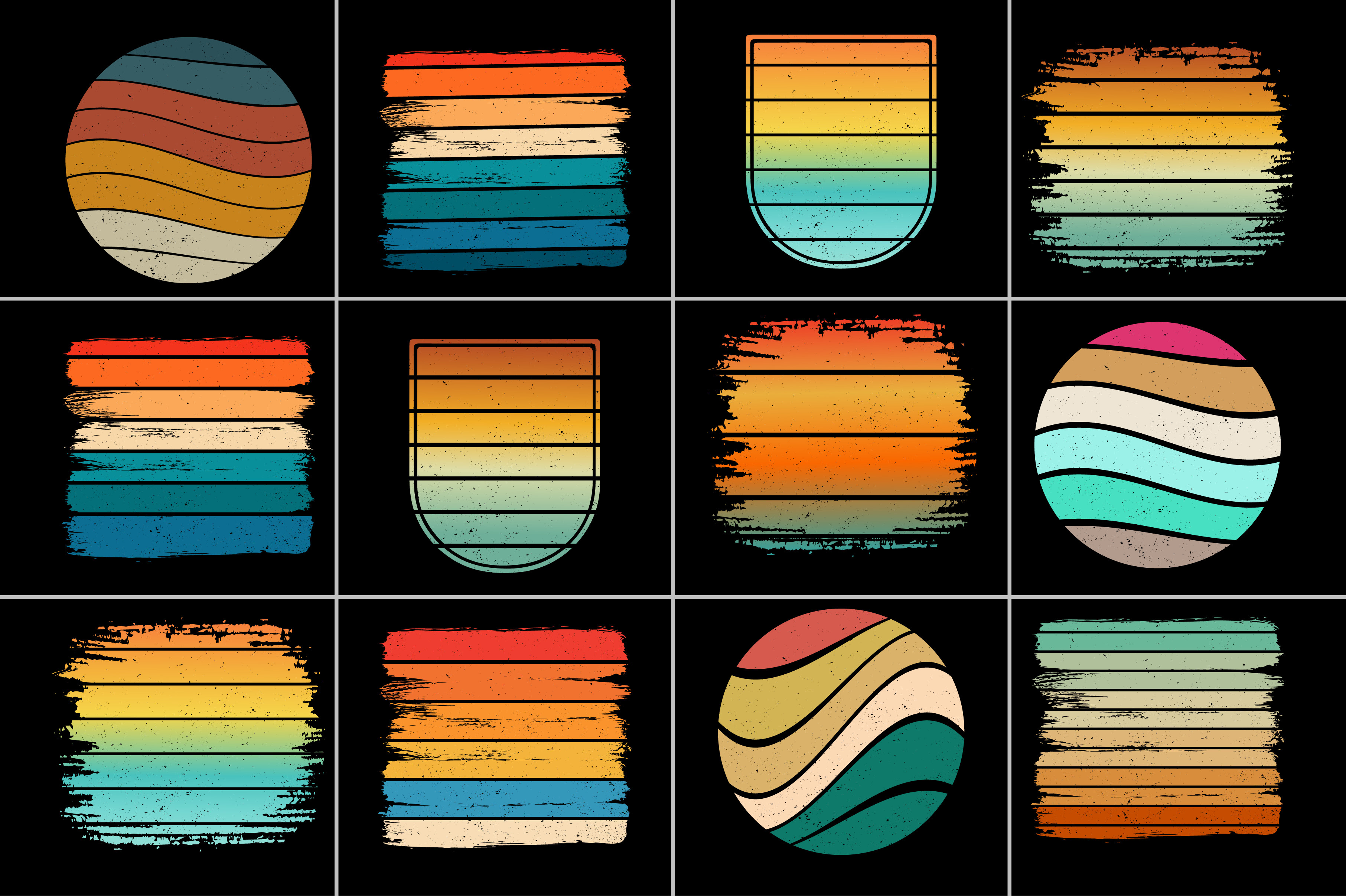 Sunset Retro Vintage for T-Shirt Design