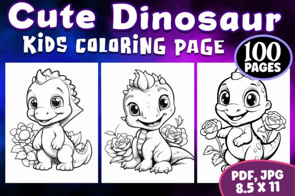100 Cute Dinosaur Coloring Pages Vol 04