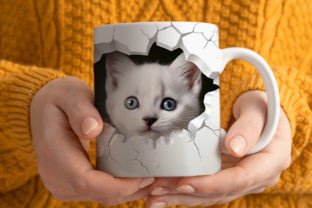 3D Cat Sublimation Mug Wrap Bundle Graphic by Pandastic · Creative Fabrica
