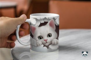 3D Cat Sublimation Mug Wrap Bundle Graphic by Pandastic · Creative Fabrica