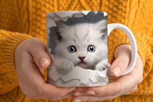 3D Cat Sublimation Mug Wrap Bundle Graphic by Pandastic · Creative Fabrica