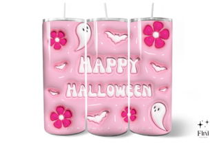 3D Inflated Halloween Pink Tumbler Wrap Graphic by Finiolla Design ...