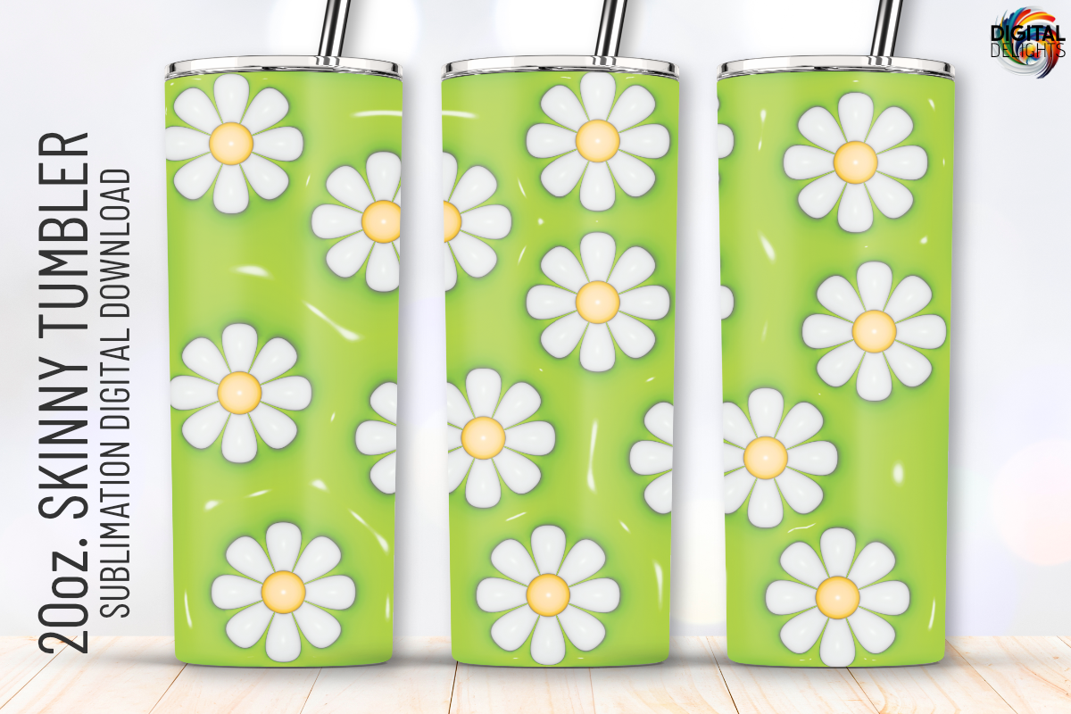 3D Inflated Puff Daisy Flower Wrap Graphic by Digital Delights ...