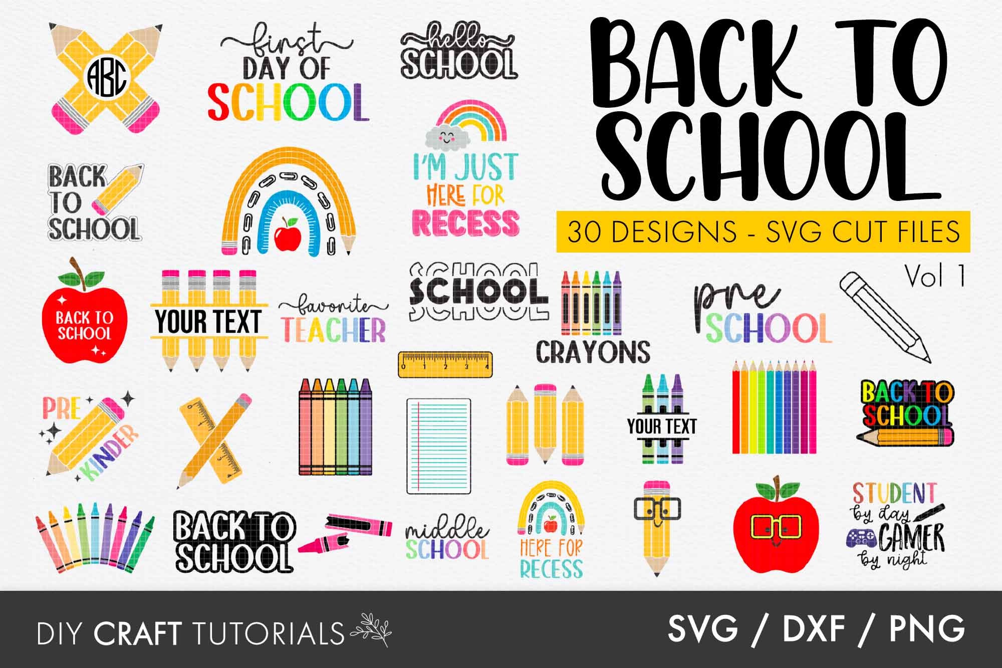 Back to School SVG Bundle Graphic by DIY Craft Tutorials · Creative Fabrica