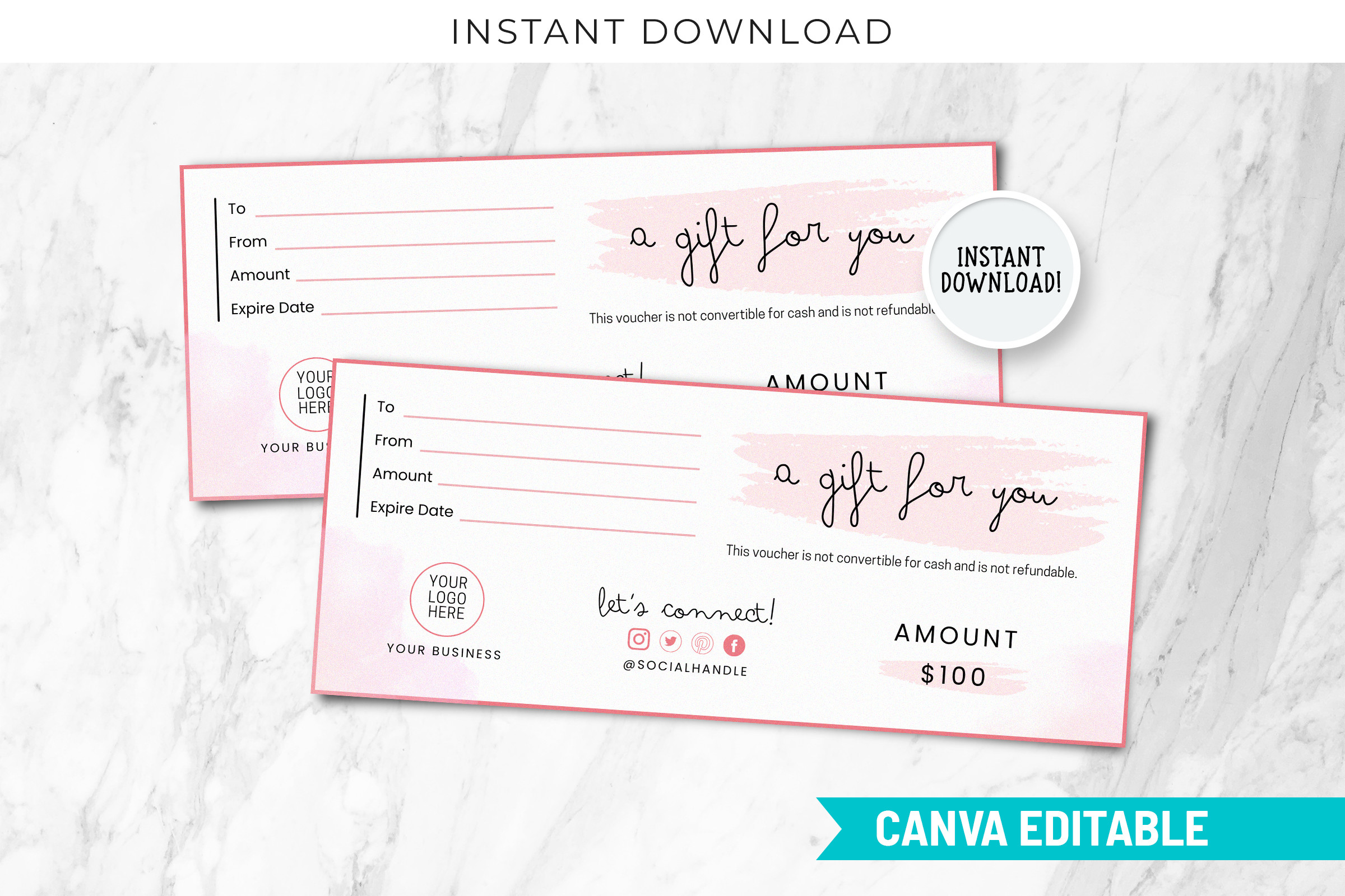 Blush Pink Gift Certificate Template