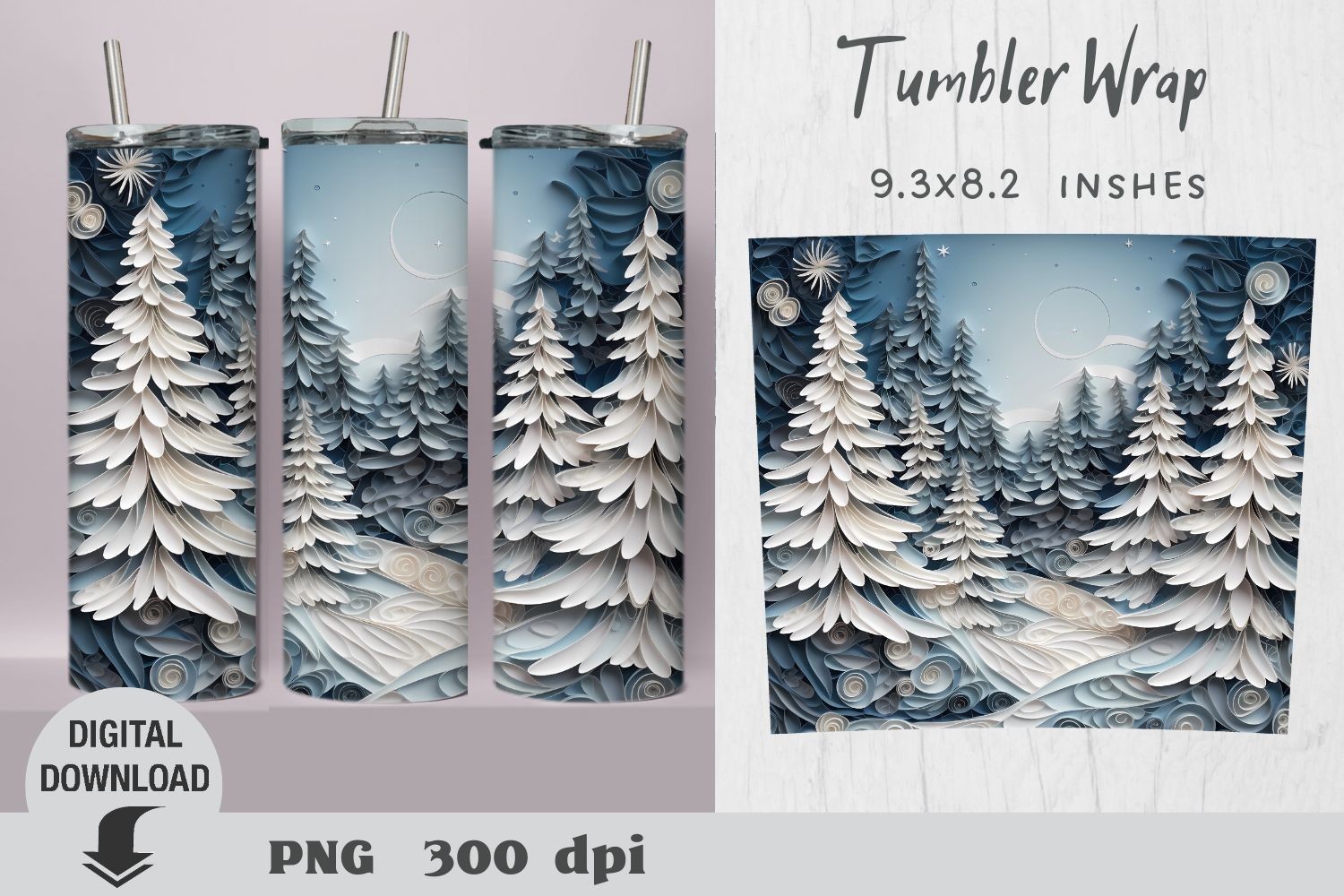 Christmas 3d Tumbler, Christmas Tree Graphic by OksisMG · Creative Fabrica