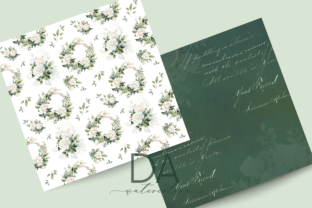 Decorative White Roses Digital Paper Set Graphic by daisyartwatercolors ...