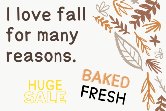 Love Autumn Font PNG with transparent background - Preview 2