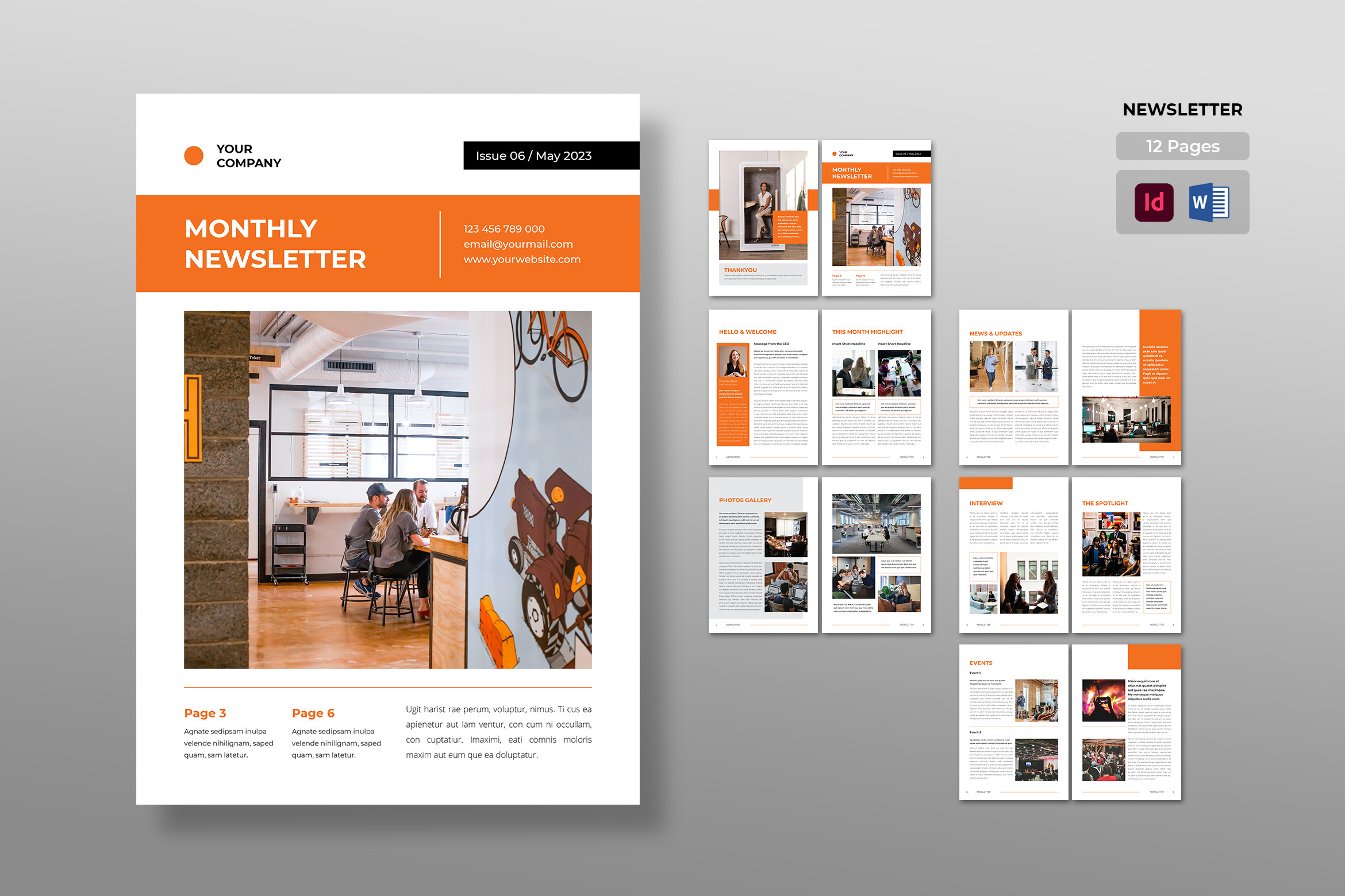 Newsletter – Modern Orange Theme Graphic by uicreativenet · Creative ...