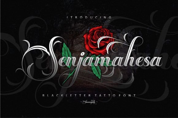 Preview specimen of Senjamahesa blackletter font