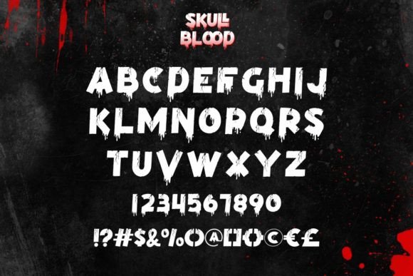 Skull Blood Font PNG with transparent background - Preview 3
