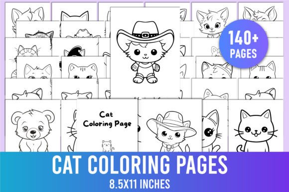 140+ Cat Coloring Pages for Kids