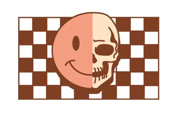Half Smiley Face Half Skull