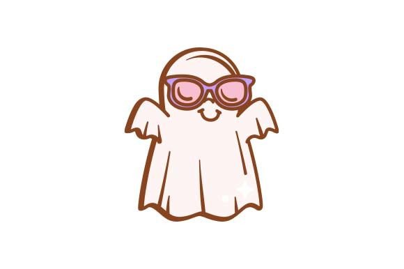 Cute Ghost Wearing Sunglasses