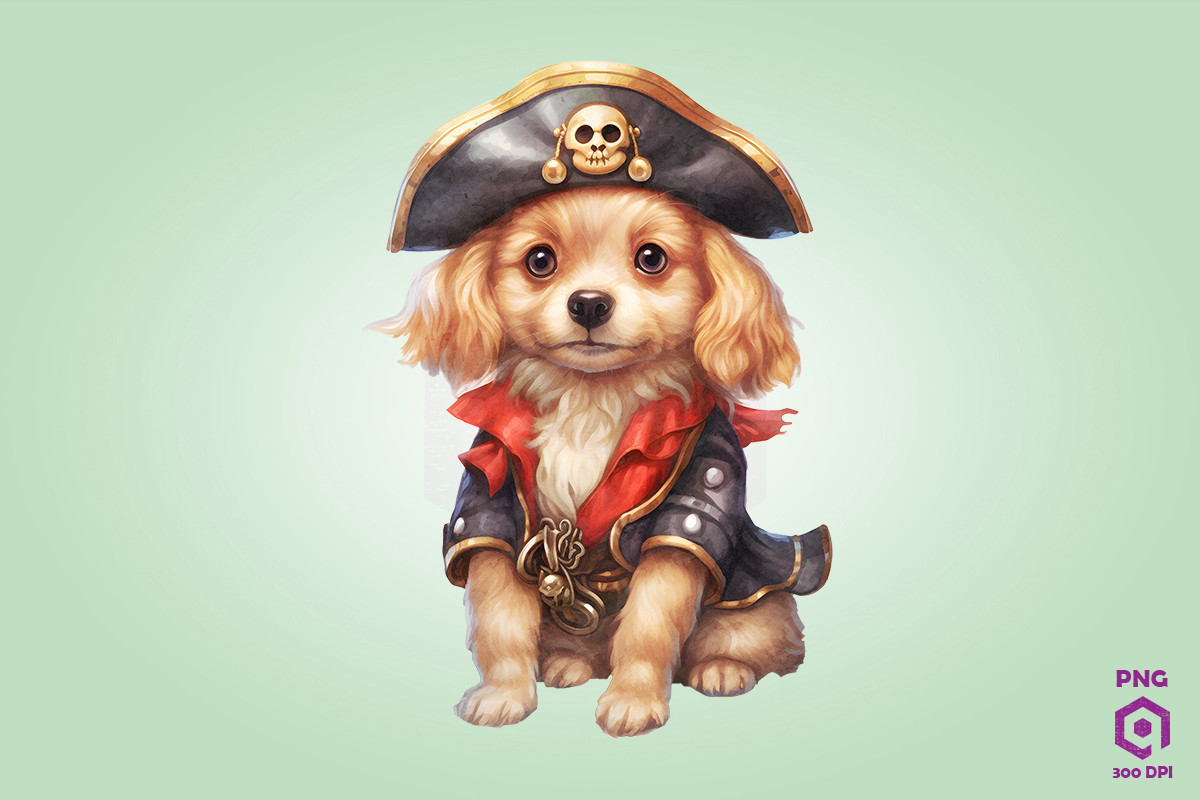 Golden Retriever Pirate Dog Clipart Graphic by Quoteer · Creative Fabrica